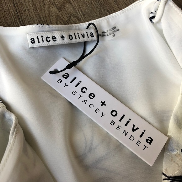 NWT Alice + Olivia Bess Slipdress Ruffle Floral - Picture 8 of 8